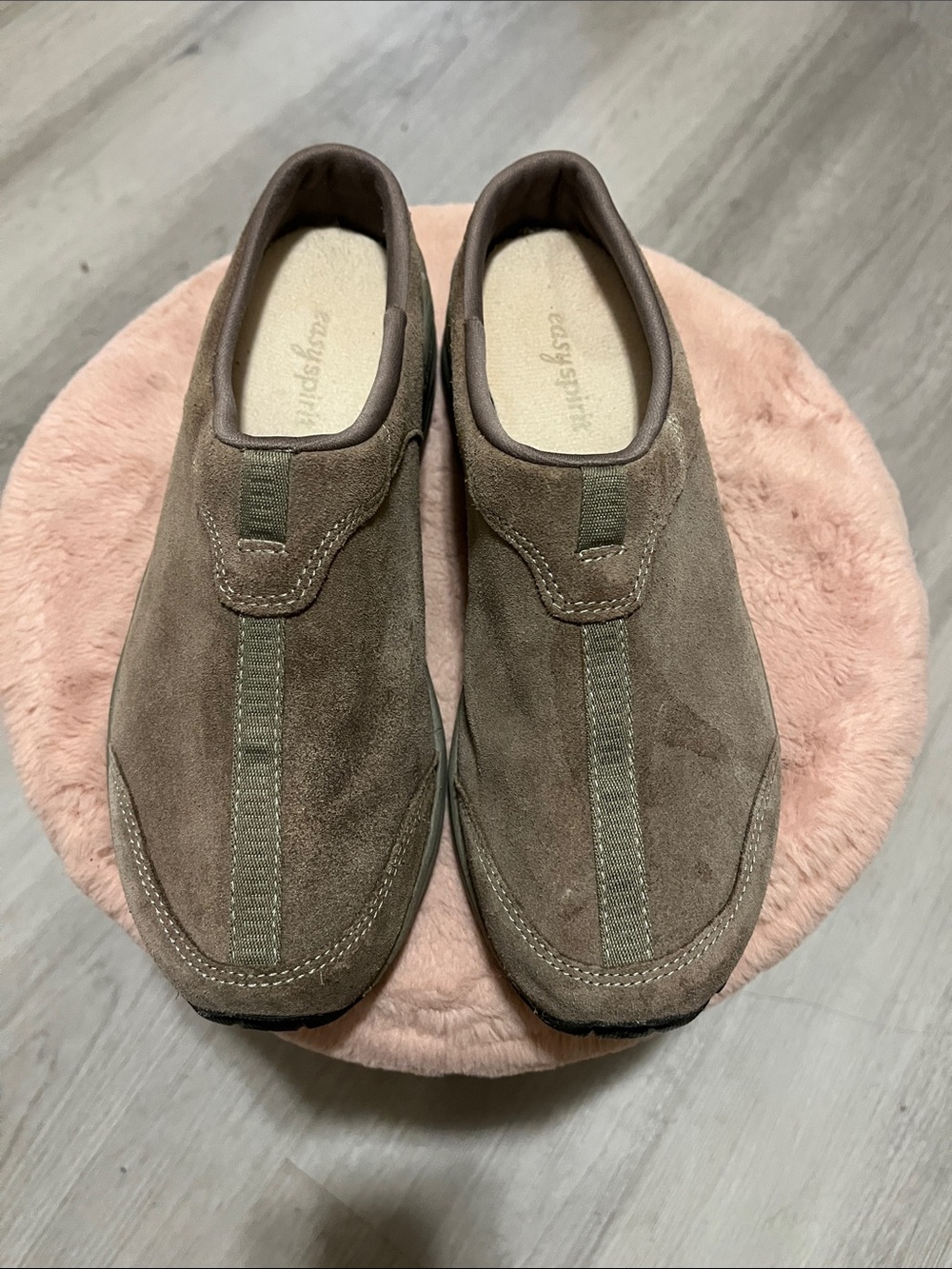 Men's Brown Suede Slip-On Loafers with Olive Detail